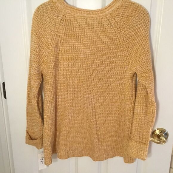 NWT Style & Co Maize Color Pointelle Sweater Sz LP - Picture 4 of 7